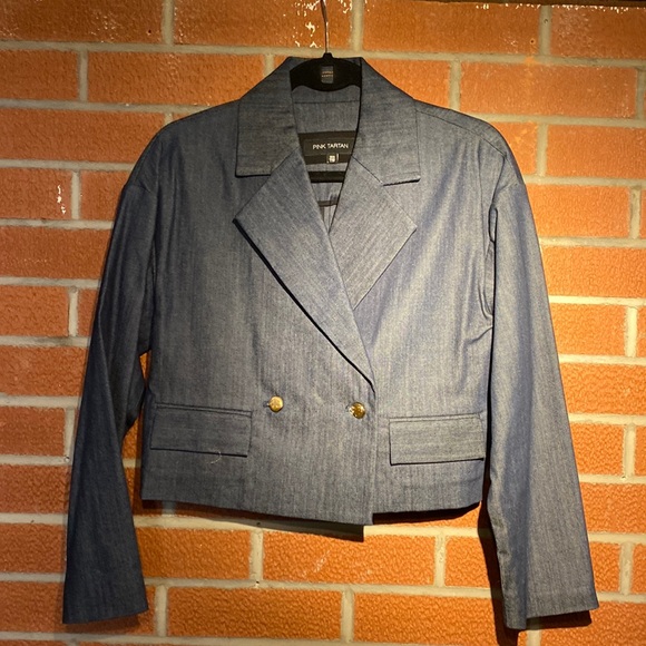 Pink Tartan cropped blazer - Picture 1 of 2